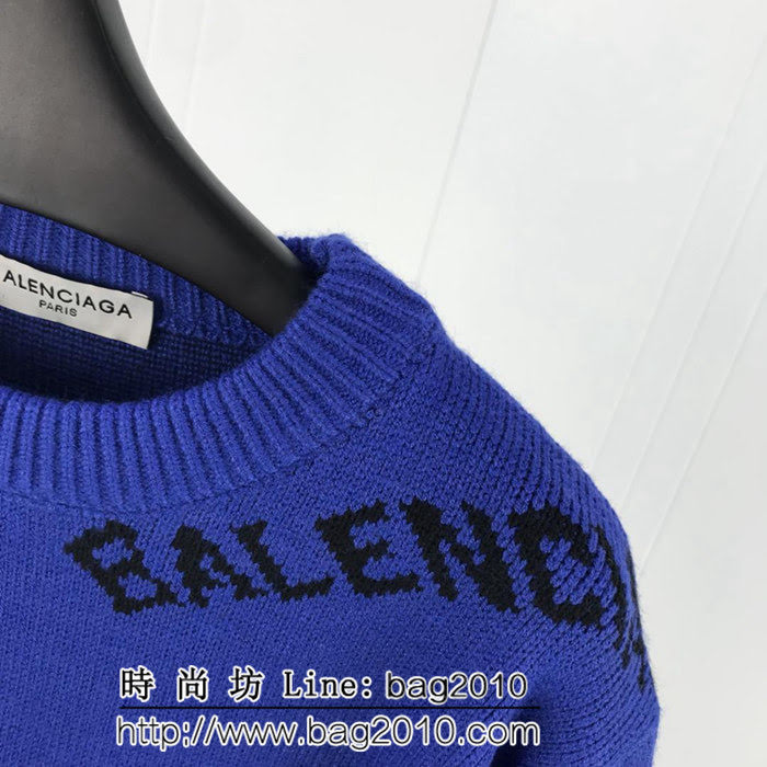 BALENCIAGA巴黎世家  18ss提花logo針織毛衣 微厚實面料 舒適柔軟 版型完美 男女同款 ydi2638
